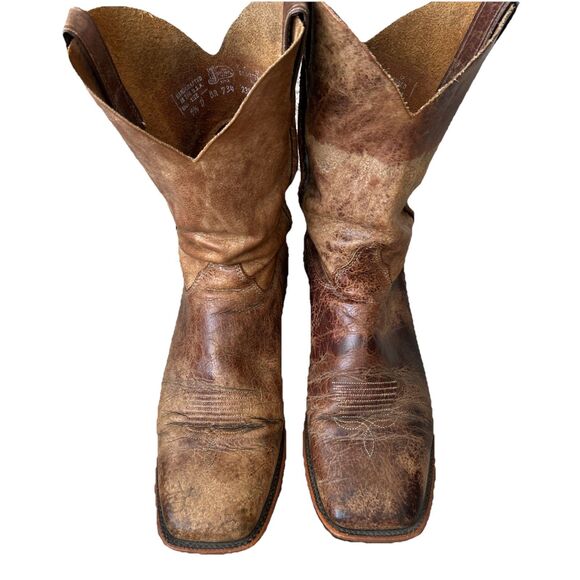 Justin Bent Rail BR734 Men’s 9.5D Brown Distressed Leather Western Cowboy Boots main image 8